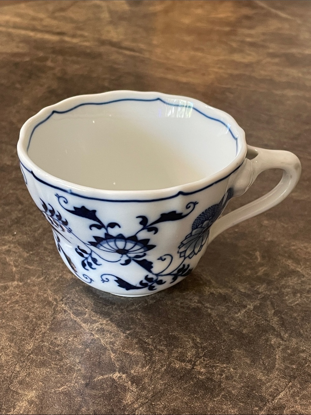 Blue Danube Floral Porcelain Teacup - White and Blue design Vintage